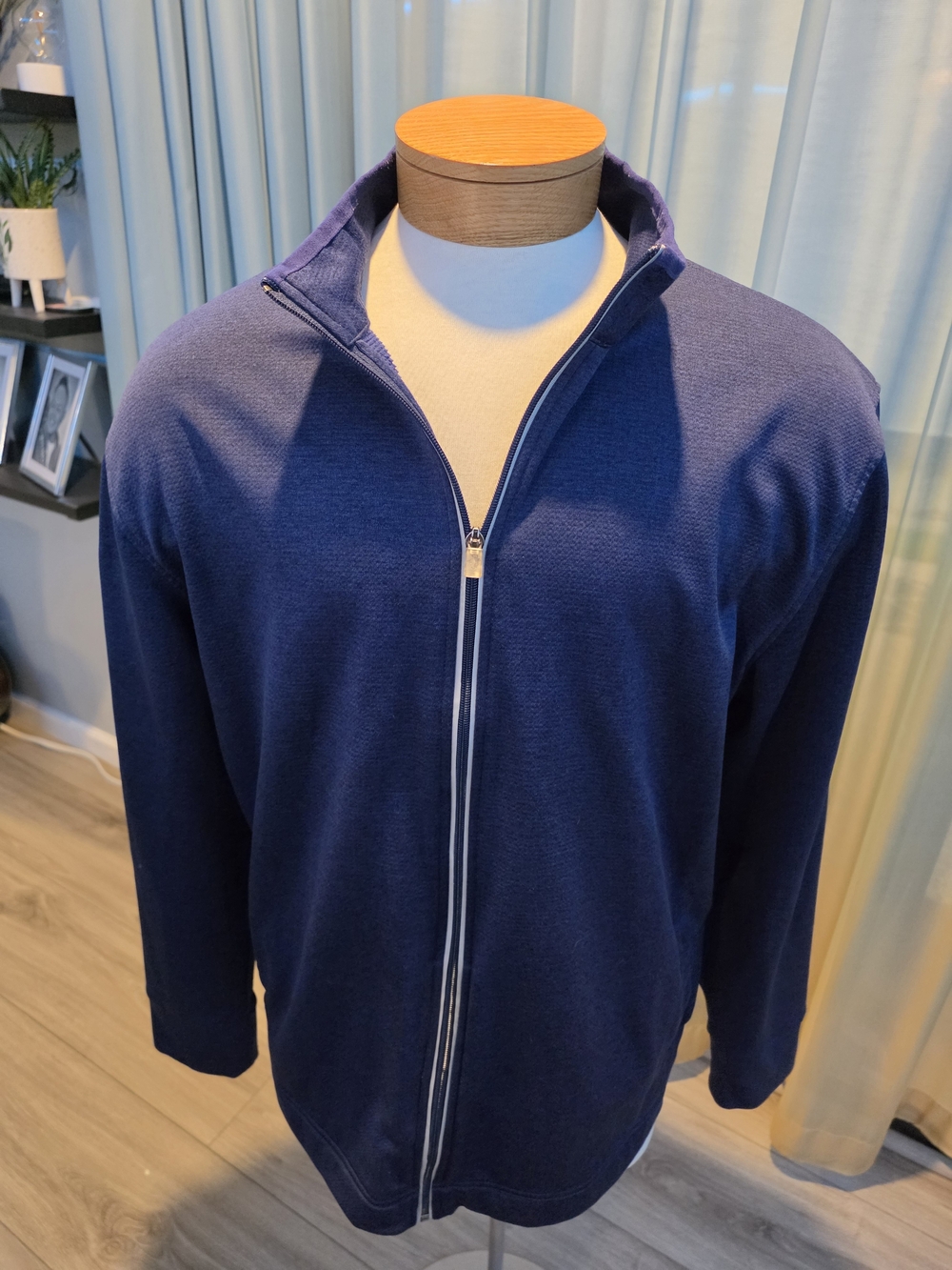 Callaway Weather Series Full Zip Waffle Fleece Golf Jacket Heather Navy XXL